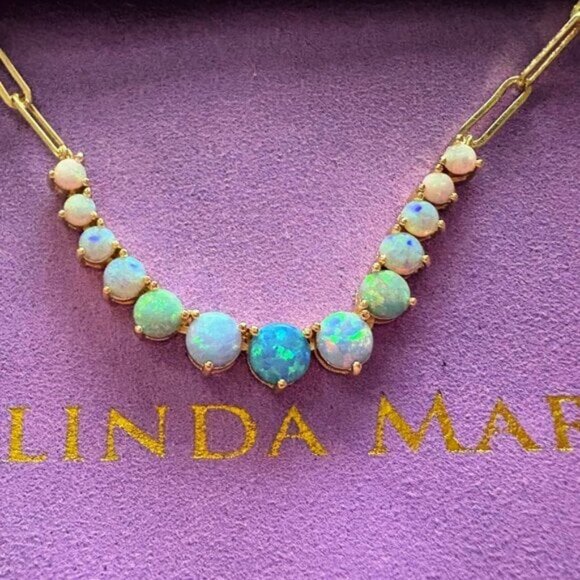 Melinda Maria Not Your Basic Graduated Ombre Opal Samantha Tennis Necklace - Picture 3 of 4